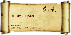 Ollé Antal névjegykártya